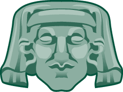 transparent green illustration of a judge grotesque face