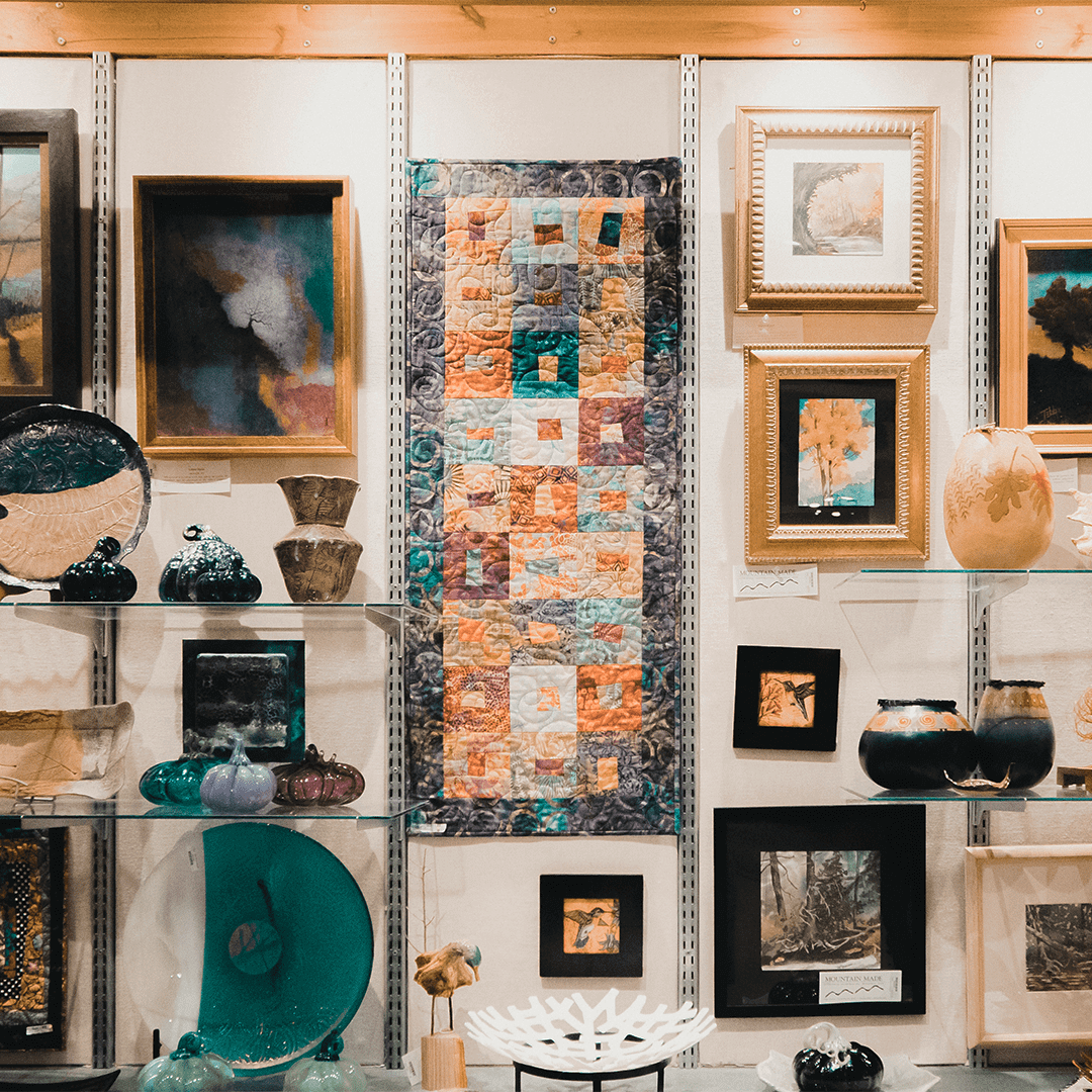 shot of some of the local art on the wall at Mountain Made
