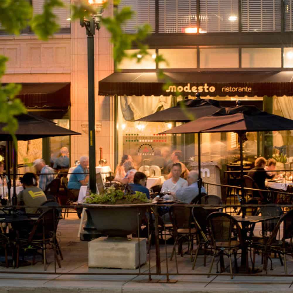 outdoor dining at modesto in downtown asheville