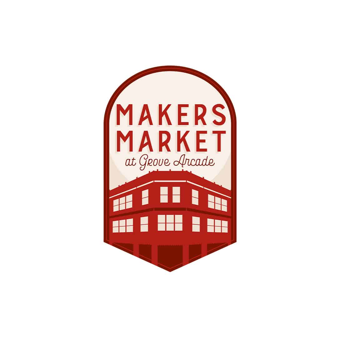 makers market red logo badge